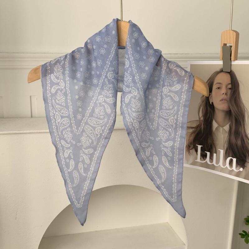 Cashew Flower Silk Scarf, Scarf, New Retro Headscarf, Headband, Jeans, Waist Accessories, Triangular Scarf, Waist Fart Curtain.
