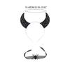 Gothic Dark Glitter Girls Choker Collar Rose Devil Wing Headband Set Gothic Bat Wing Versatile Choker