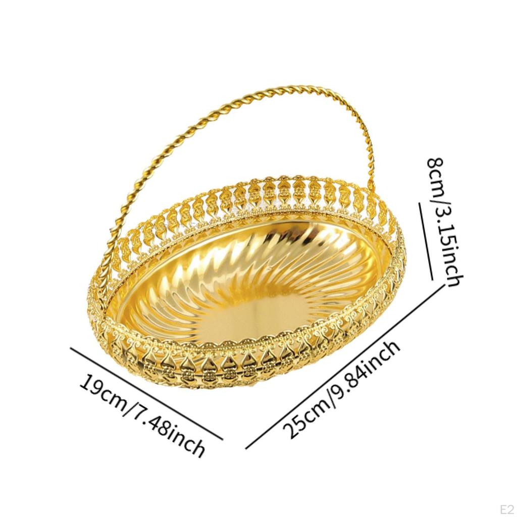 Fruit Basket Bowl,Gold Bowl,Table Centerpiece,Iron Vegetable Storage for Kitchen