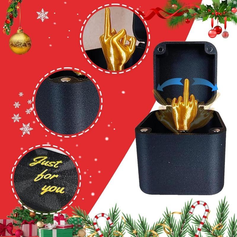 Christmas Interesting Prank Gift Middle Finger In Box Christmas Box Funny Creative Gifts Office Desk Decoration Home Decoration