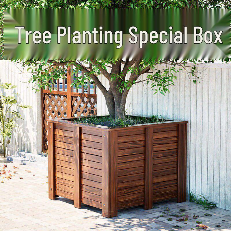 Qiukiao Outdoor Heavy-Duty Wooden Planter Box
