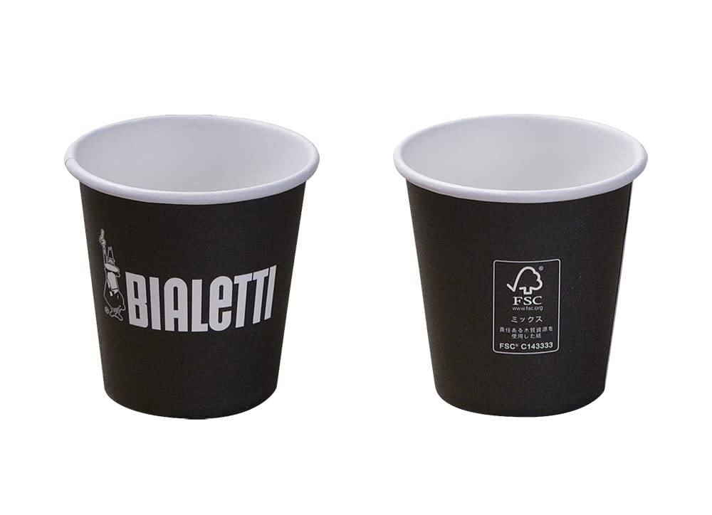 

Strix Design Disposable Paper Cups BIALETTI Logo Black Coffee Espresso Paper Cups Eco-Friendly Small SD-163 100ml Pack of 200