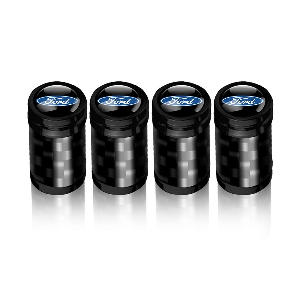 Carbon Fiber Car Wheel Tire Valve Cap Tyre Rim Stem Cover Accessories For Ford Ranger S-Max Focus Galaxy Mondeo Transit Tourneo