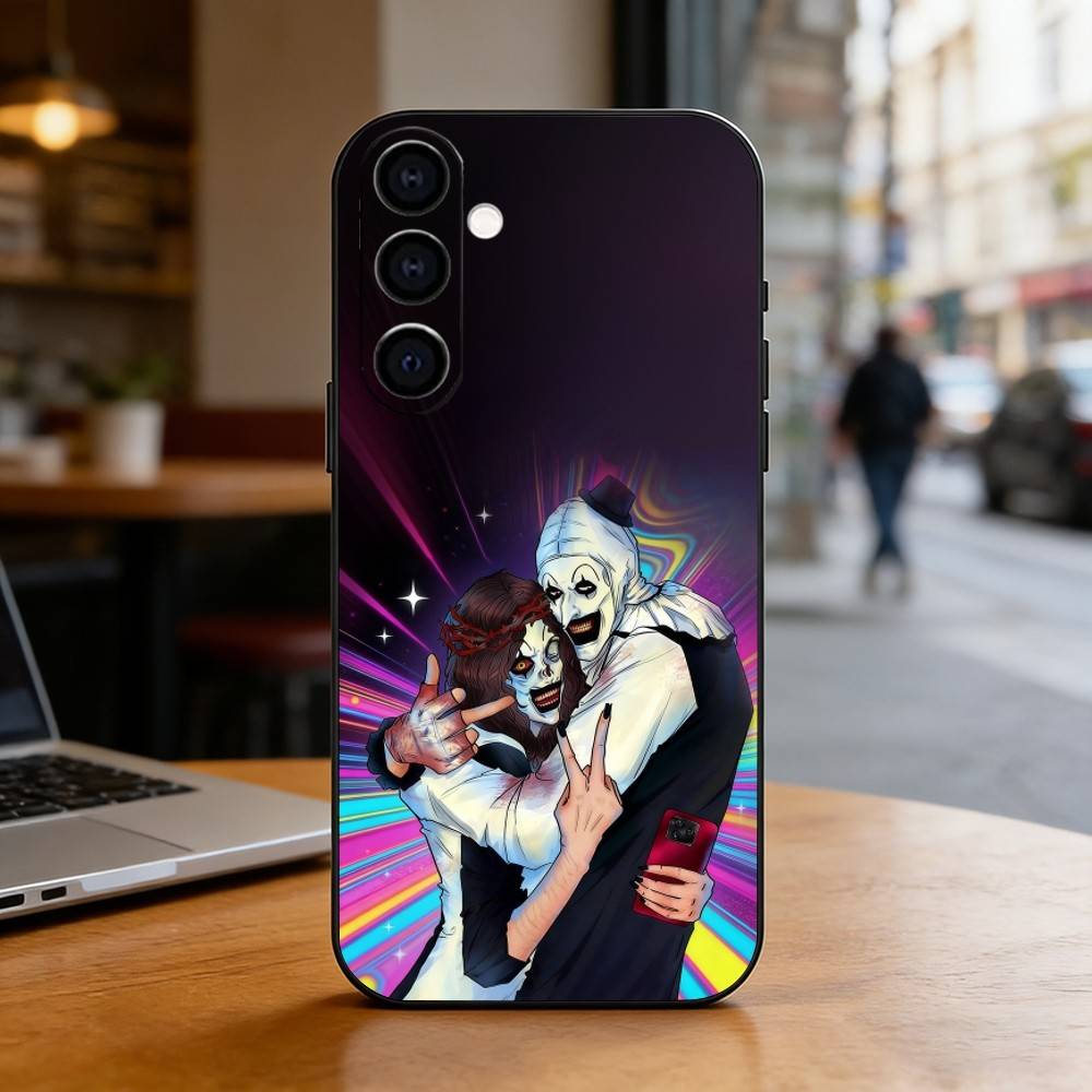 Horror Art the Clown Funny Phone Case For Samsung Galaxy A73,A72,A71,A70,A53,A52,A51,Others Soft Black Cover