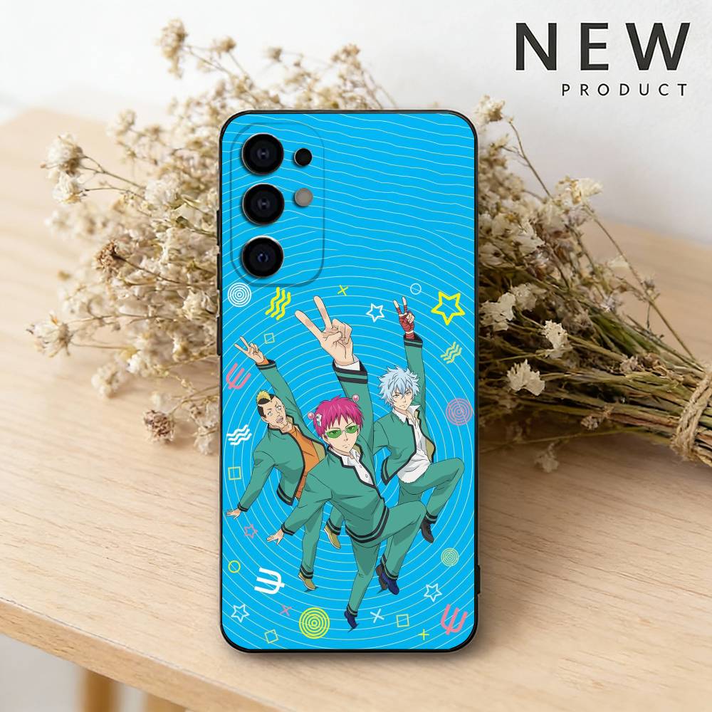 S-Saiki Anime Kusuo Phone Case For Samsung S26,25,24,23,22,30,21,10,9,Ultra,Plus,Lite Black Soft Case