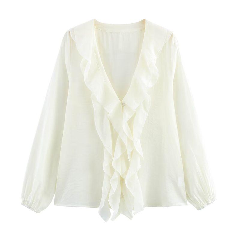 Jnleaog Spring New Arrival Women's Clothing Fashion Style French Fashion Design Laminated Decoration Shirt 9479040