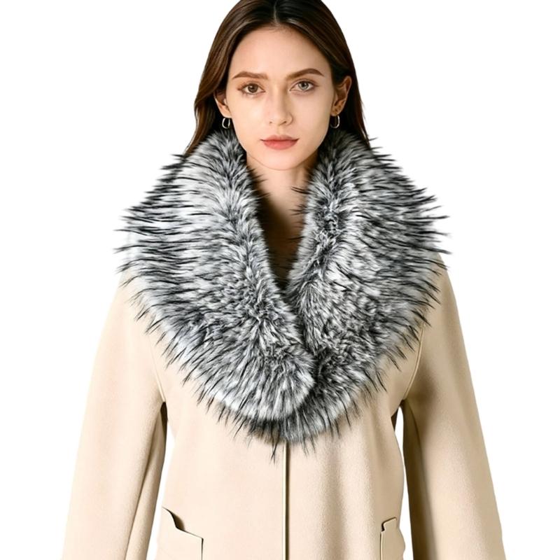 Soft Collar Winter Scarf Warm Plush Shawl For Women Men Lightweight Polyester Cold Weather Accessory