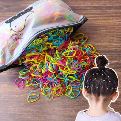 1000PCS Fascia per capelli in gomma usa e getta per bambini Coda di cavallo Legami per capelli Fasce elastiche colorate Accessori per capelli per bambini