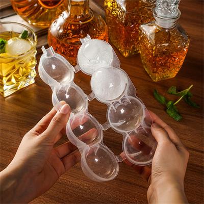 4 Cavity Whiskey Ice Cube Maker Mold Sphere Mould Kitchen Tool Silicone Ice Ball Mold Ice Ball Ice Grid Round Ice Grid