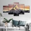 5 Pieces Printed Modular Picture Canvas Painting Landscape Mountain Sunset Volcano Wall Art Living Room Home Decor Nuture Mural