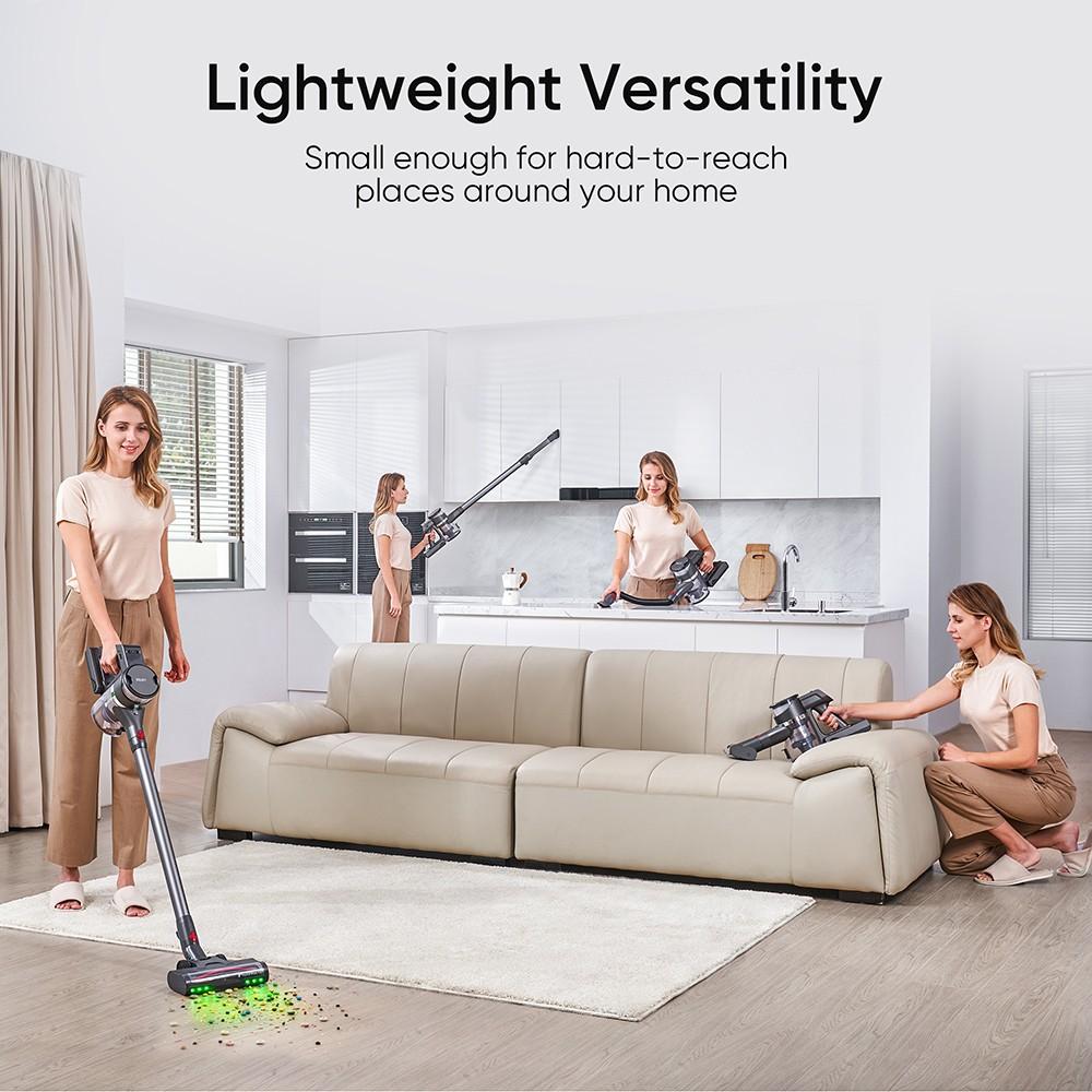 Maircle S3 Pro juhtmevaba tolmuimeja, 2-in-1 hoiustamis- ja laadimisdokiga, 70-minutilise tööajaga, 35 kPa imemisvõimsusega, rohelise LED-esitulega