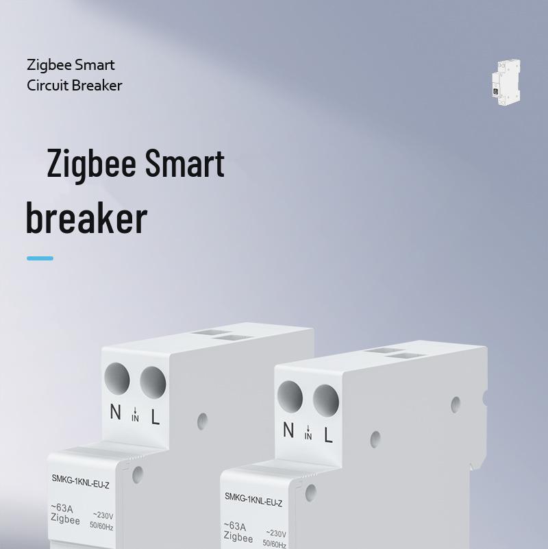 ZigBee Tuya Smart Circuit Breaker with APP Control, Timing, Metering, Overcurrent/Overvoltage Protection, and Alarm Air Switch