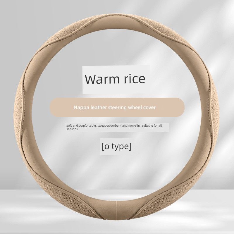 New Car Steering Wheel Cover, Universal for All Seasons, Morandi Color Series, Comfortable and Soft Nappa Leather Steering Wheel Cover