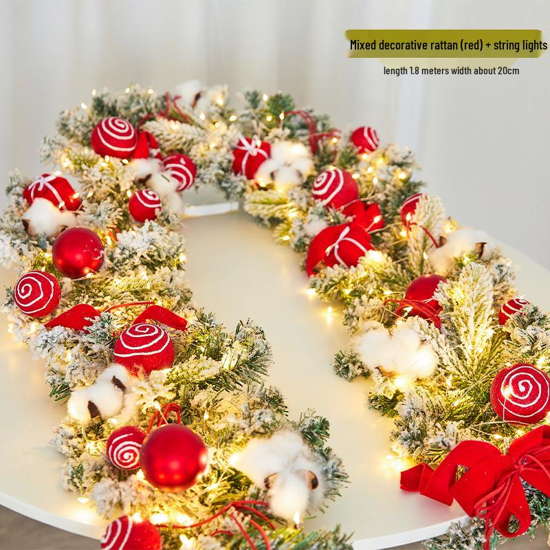 Luminous Christmas Garland and Wreath Ornaments for Shopping Malls, Hotels, and Staircases.