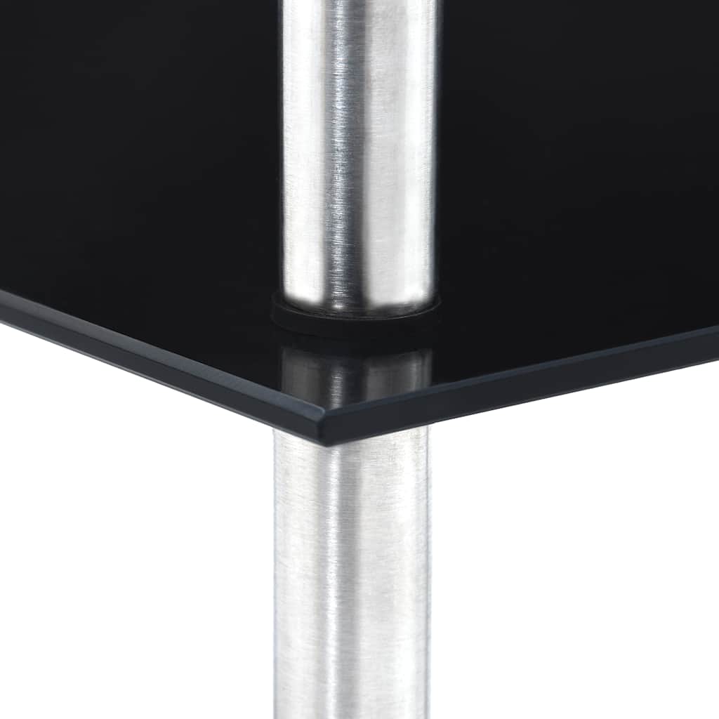 3 Tier Black Glass Display Shelf 30x30x67 Cm