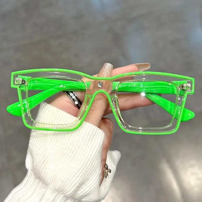 Anime Square Clear Lens Glasses Candy Color Cosplay Costume Decorative Glasses Computer Spectacles For Women Men