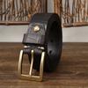 Belt Men's Retro First Layer Cow Leather Belt Men's Leather Pin Buckle Fashion Trend Embossed