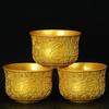 6pcs Auspicious Fu Embossed Tea Cup Zinc Zinc Alloy Offering Water Bowl Ritual Wine Cup  Temple