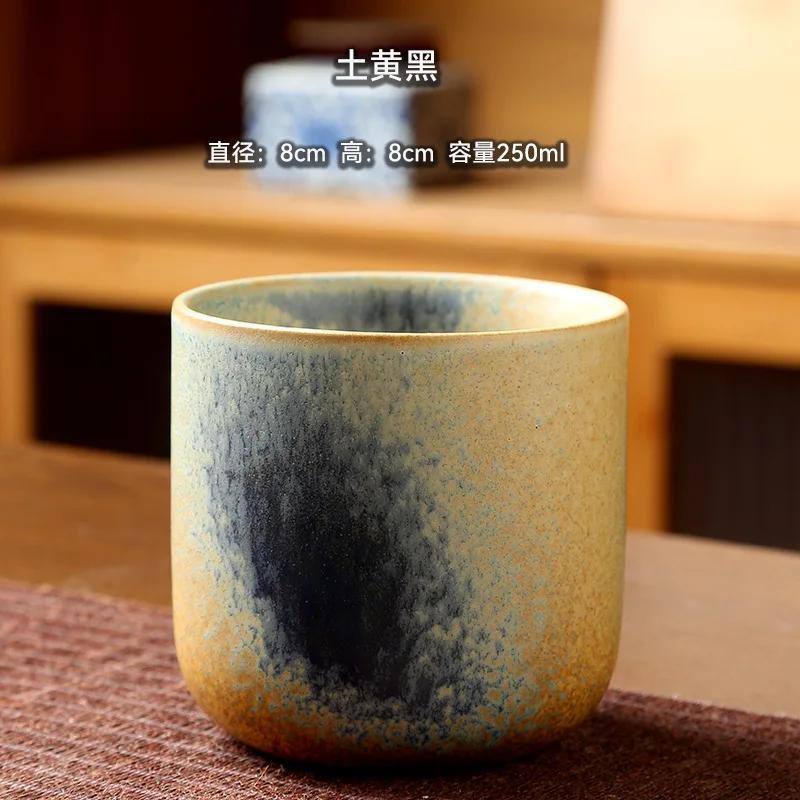 Cană de cafea retro de 250 ml, ceramică în stil japonez, ceașcă pentru mic dejun, creativitate, potrivire a culorilor, ceai cu latte, ceai de după-amiază, băuturi, vase de băutură