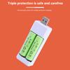 Battery Adapter 2 Slots USB Port Trickle Output Rustproof Anti-oxidation Heat Resistant Safe Rapid Battery Charger AA/AAA