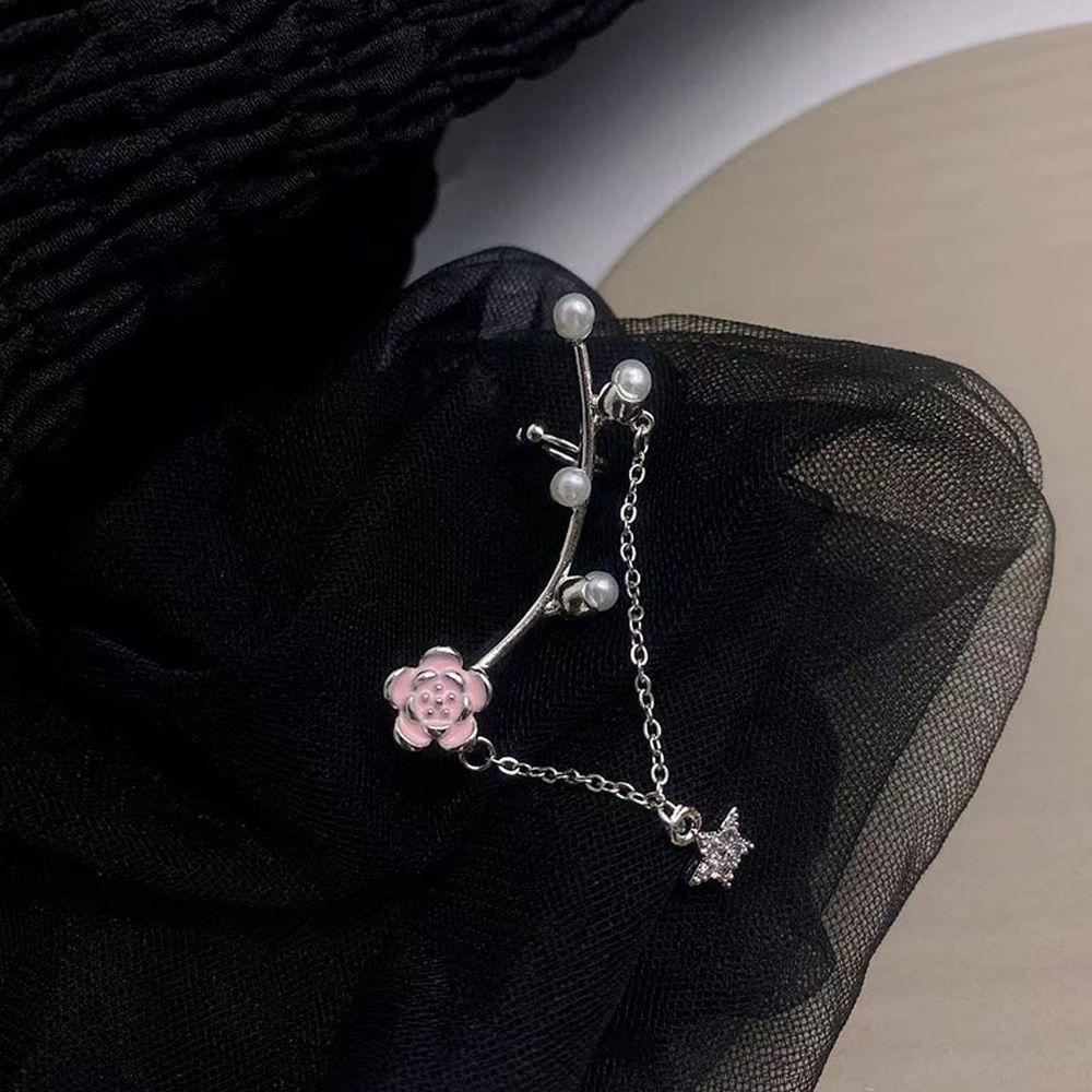 

Branch Elegant Pearl Lovely Female Earrings Fashion Jewelry Korean Style Ear Clip Star Zircon right
