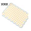Quick-drying Kitchen Mat Diatomite Plaid Placemat with Wavy Edge, Heat Resistant Non-slip Table Pattern Mat, Absorbent Quick Drying for