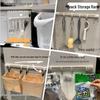 Non-Punch Sliding Rail Kitchen Storage Hooks - Strong Adhesive S-Hooks for Cabinet Doors