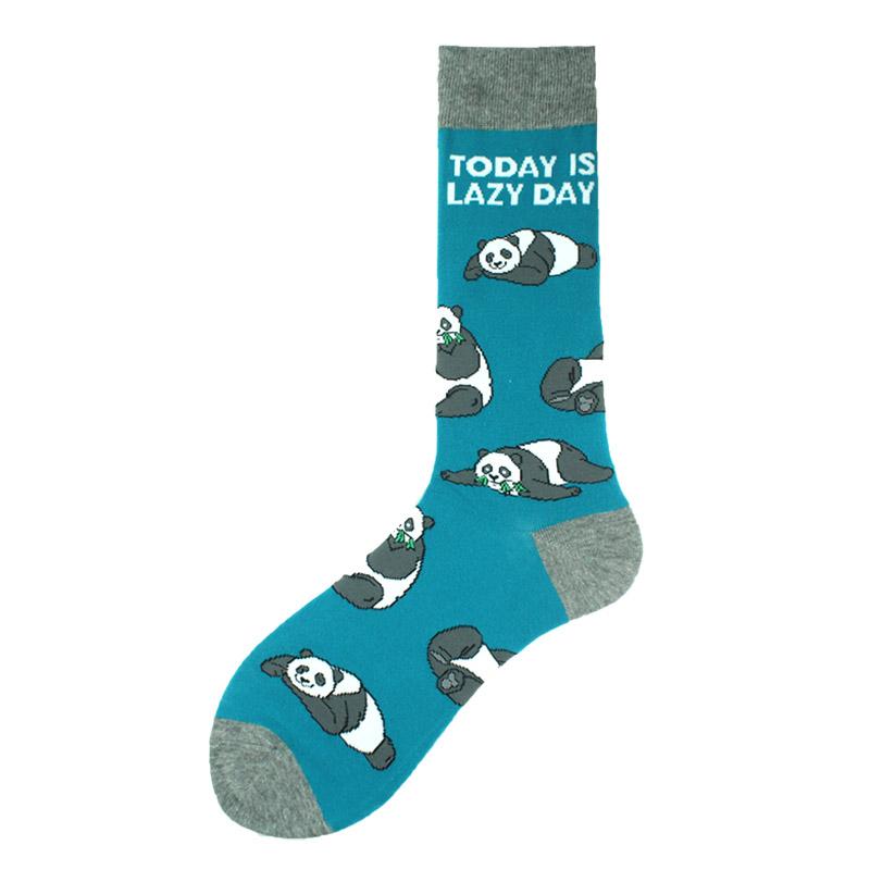 Cool Hip Hop Crew Socks Men Funny Animal Squirrel Shark Dinosaur Boxing Dog Fortune Cat Sokken Harajuku Divertidos Chaussette