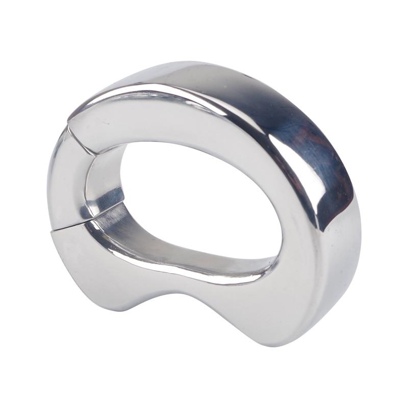 Stainless Steel Penis Lock Cock Ring Heavy Duty Weight Male Metal Ball Stretcher Scrotum Delay Ejaculation Bdsm Sex Toy For Men