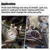 1/2NPT Or 3/8NPT Fuel Line Hose T-Fitting Adapter Fit 1/8-27 NPT Port For Fuel Pressure Gauge Sensor With Hose Clamps