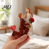 Tabletop Romantic Proposal Figurines Faceless Wedding Couple Figurine, Resin Statue, Engagement Souvenirs with Rose Details Sculpture for Living Room