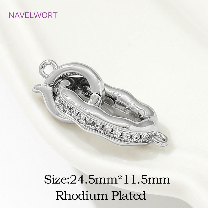 Fasteners For Bracelets Lock 18K Gold Plated Brass Inlaid Zircon Pearl Clasps Connector For Jewelry Making,Supplies For Jewelry