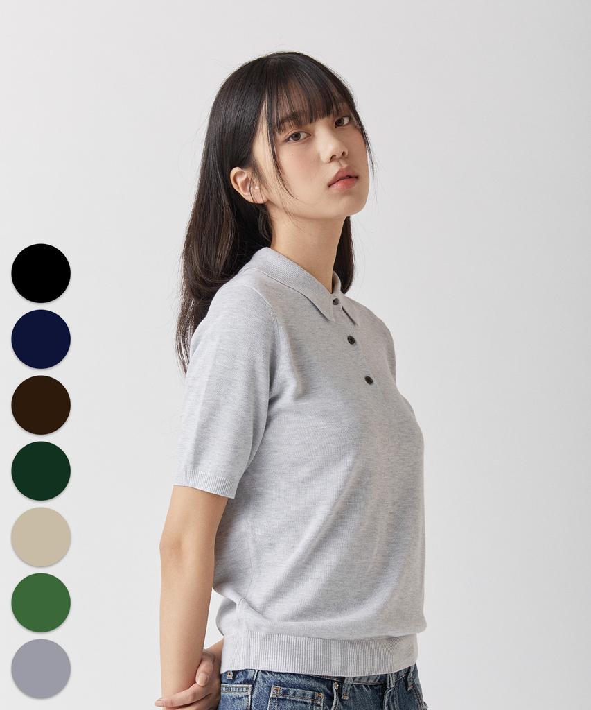 MANNERGRAM Nature Cotton Linear Collar Knit - 7 Color (B Type)