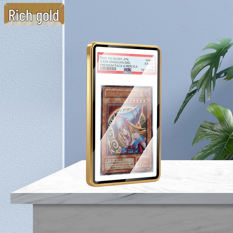 PSA Universal Graded Card Sleeve - Glossy Metal Snap-On Protective Case with Stand (Drop & Dust-Proof)