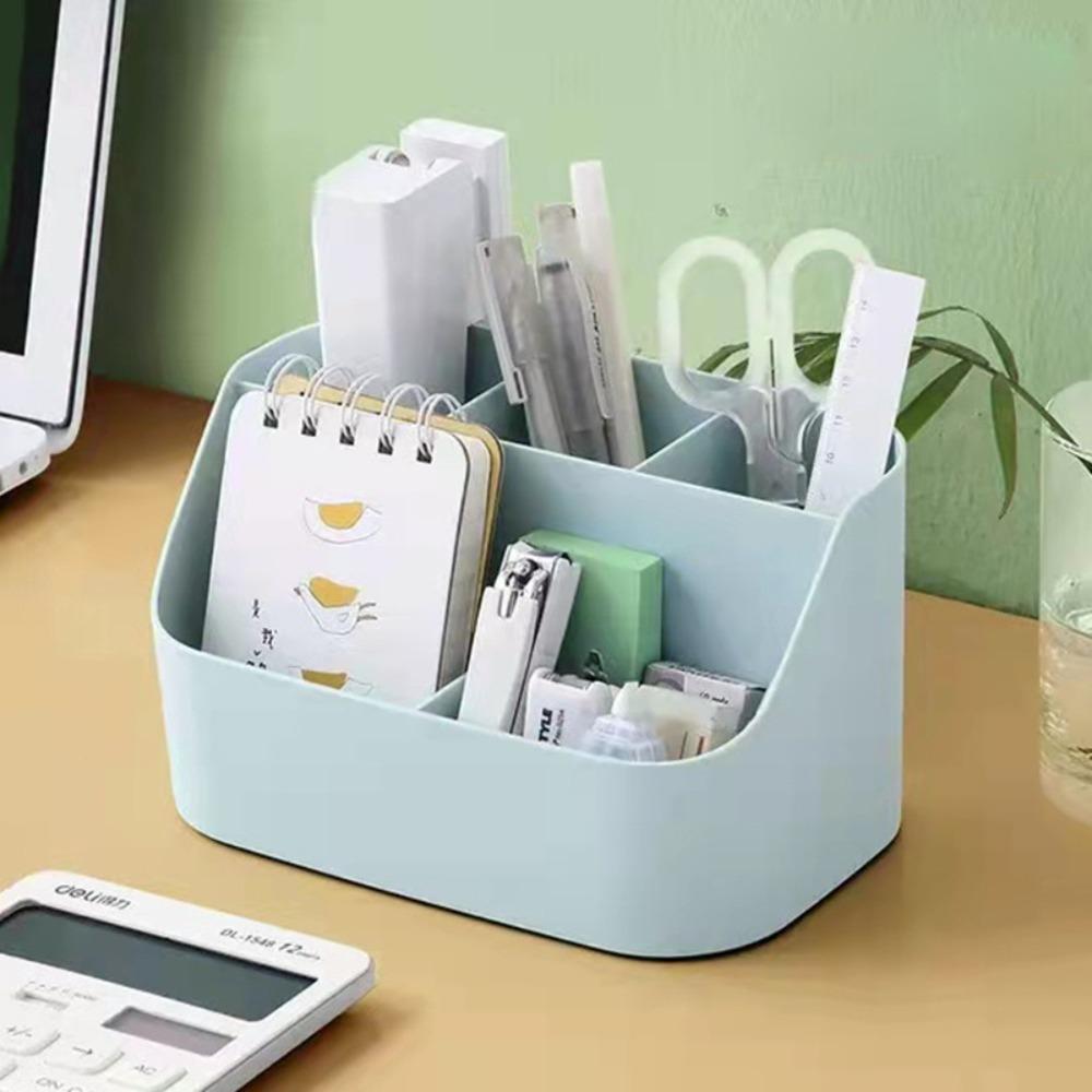 Desk Storage Box Office Supplies Box Makeup Cosmetic Desktop Organizer Plastic Storage Dividing Box for Office Living Room