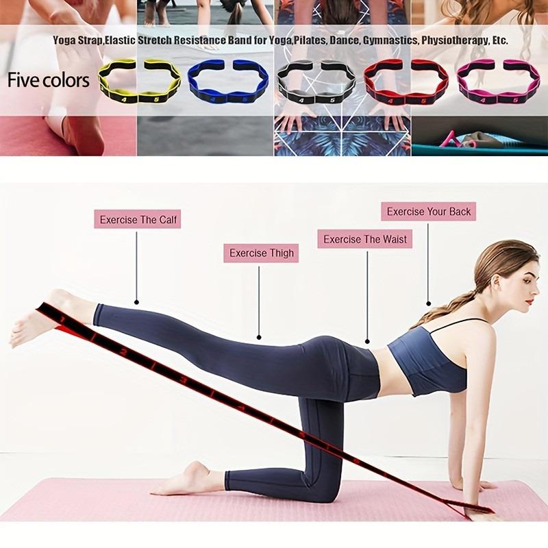 Yoga Resistance Band with Numbered Markings, Elastic Design for Latin Dance, Pilates, Gym Fitness Training and Home Workout