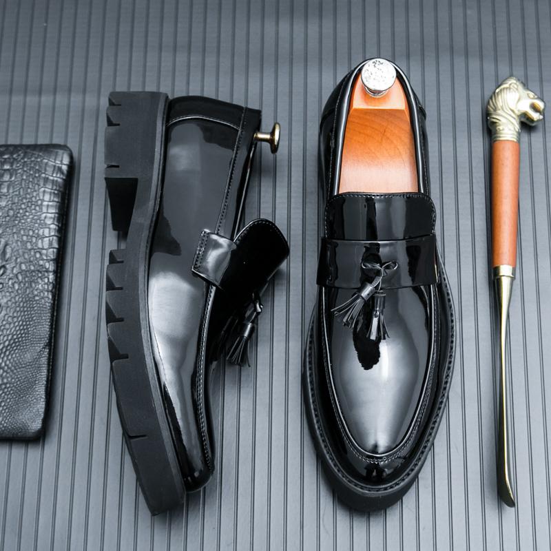 Mode Herren Slipper Vielseitige Herren Business Offiziell Britisch Herren Lässig Hochzeit Plateau Bequem Formelle Kleidung Schuhe