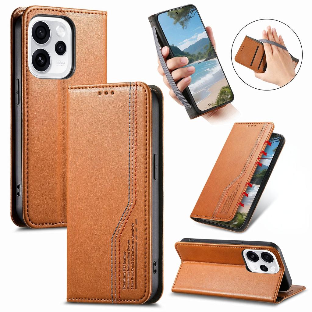 Wallet Leather Flip Case for Realme 16 15 15T 14 14X 13 12 Pro+ Lite 4G 5G, Card Holder, Magnetic Closure, Kickstand
