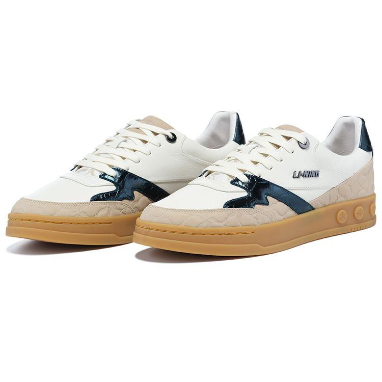 Li-Ning 1990 001 Non-Slip Lightweight Low-Top Skate Shoes Men Sneakers Brown Green White ALHT003-2