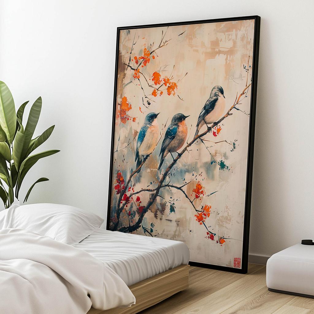 A Branch Full of Life A Branch Full of Life, 30X40 Cm, Unframed, Premium Canvas On Stretcher