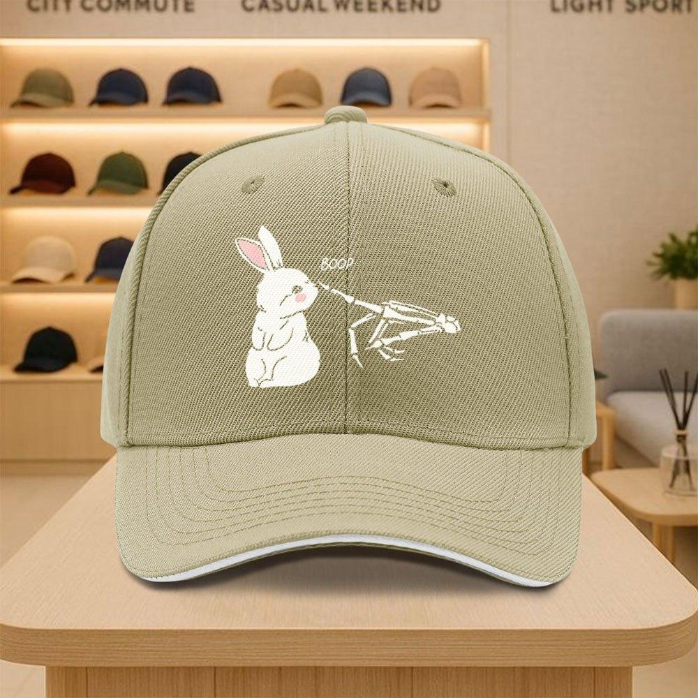 Goth Easter Rabbit Skeleton Boop Funny Graphic Baseball Cap Polyester Casual Adjustable Unisex Hat