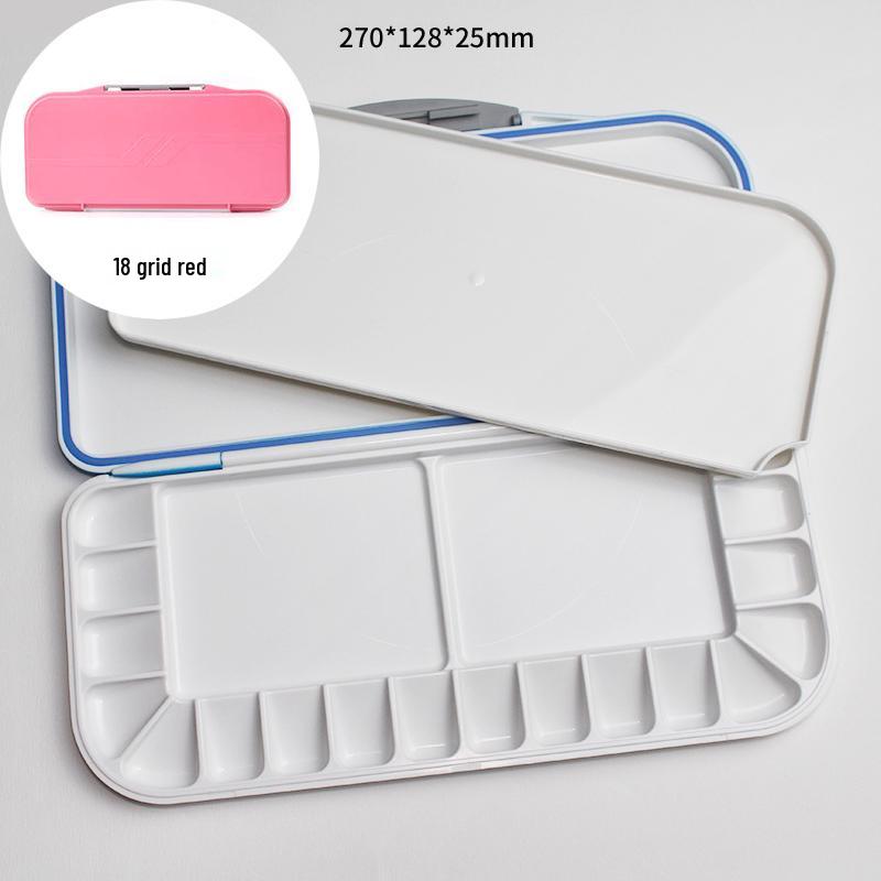 Multifunctional Watercolor Palette: 33/18 Grid Foldable Mixing Box with Flip-Top for Gouache Paints