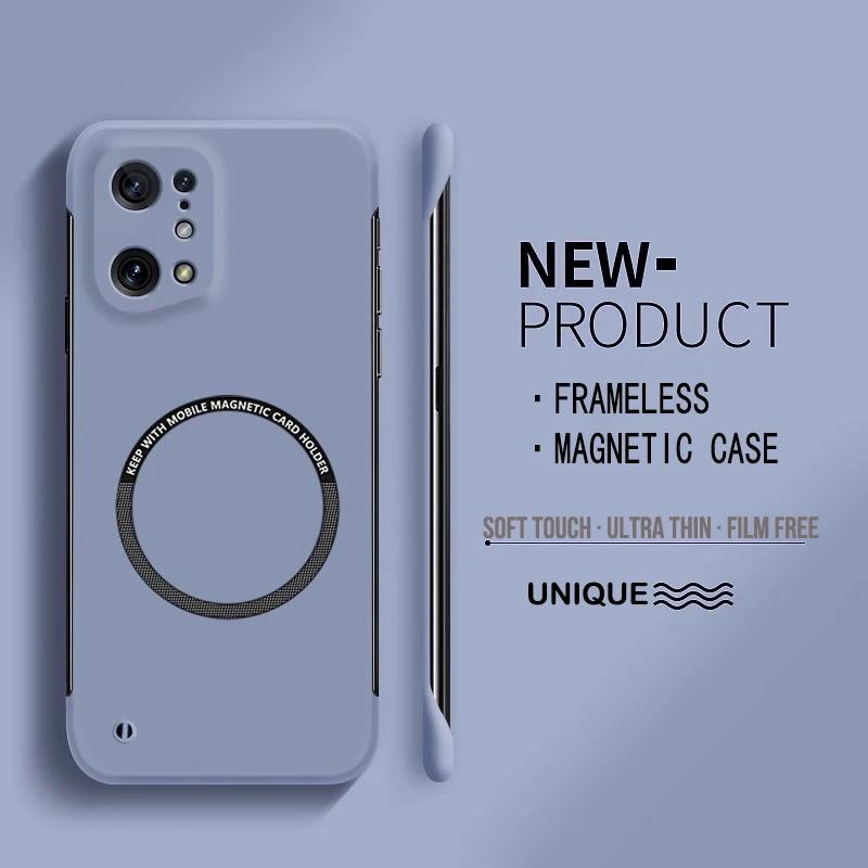Ultra Thin Frameless Magnetic Hard PC Phone Case For OPPO A96 A76 A36 A78 4G 5G Magnetic Candy Color Shockproof Protect Cover