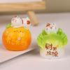 Fruits Cat Resin Art Piece Cute Desktop Ornament For Home And Celebration