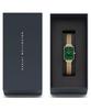 DÁMSKÉ HODINKY DANIEL WELLINGTON Quadro Pressed Evergold Emerald 20mm DW00100561 + KRABIČKA (zw505m)