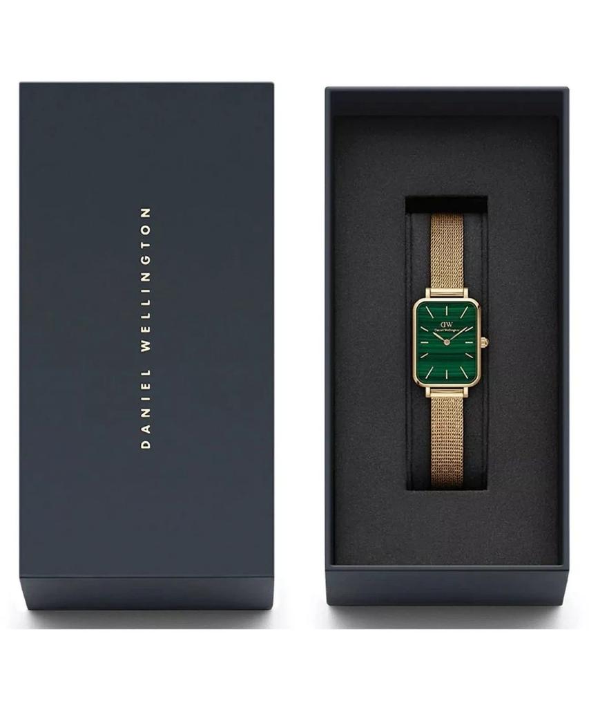 DÁMSKÉ HODINKY DANIEL WELLINGTON Quadro Pressed Evergold Emerald 20mm DW00100561 + KRABIČKA (zw505m)