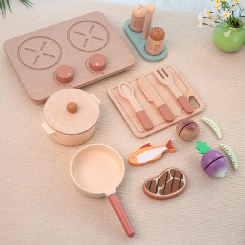 Cooking Wooden Kitchen Pot Toy Set For Kids Hands On Learning And Creativity