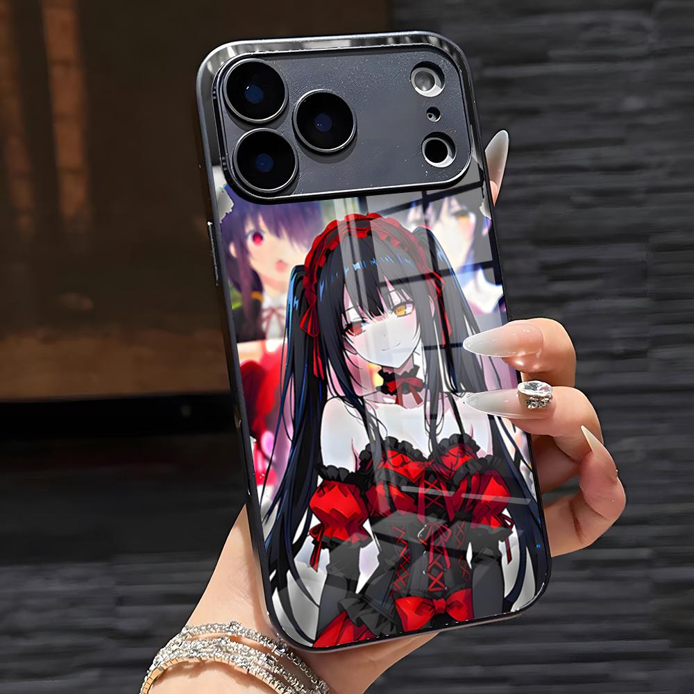 

Anime Date A Live Tokisaki Kurumi Cute Phone Case For IPhone 17 Pro Max 16 15 14 Pro Max 13 11 X Xs Xr 8 7Plus Glass Cover iPhone 12 Pro Max