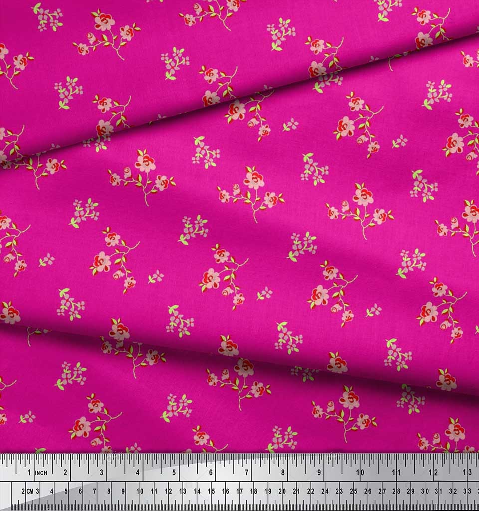 Soimoi Japonská krepdešínová saténová látka Listy a květinový umělecký potisk Šicí látka metr 42 palců