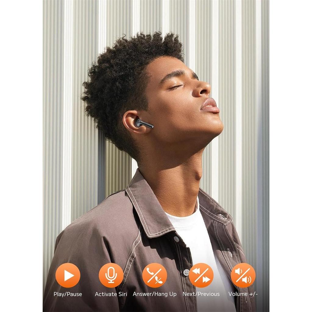 Wireless Earbuds ENC Noise Cancelling Earphones with Smart Touchscreen Case 48H Playtime Bass Stereo Sound Bluetooth 5.4 Headphones for iOS Android